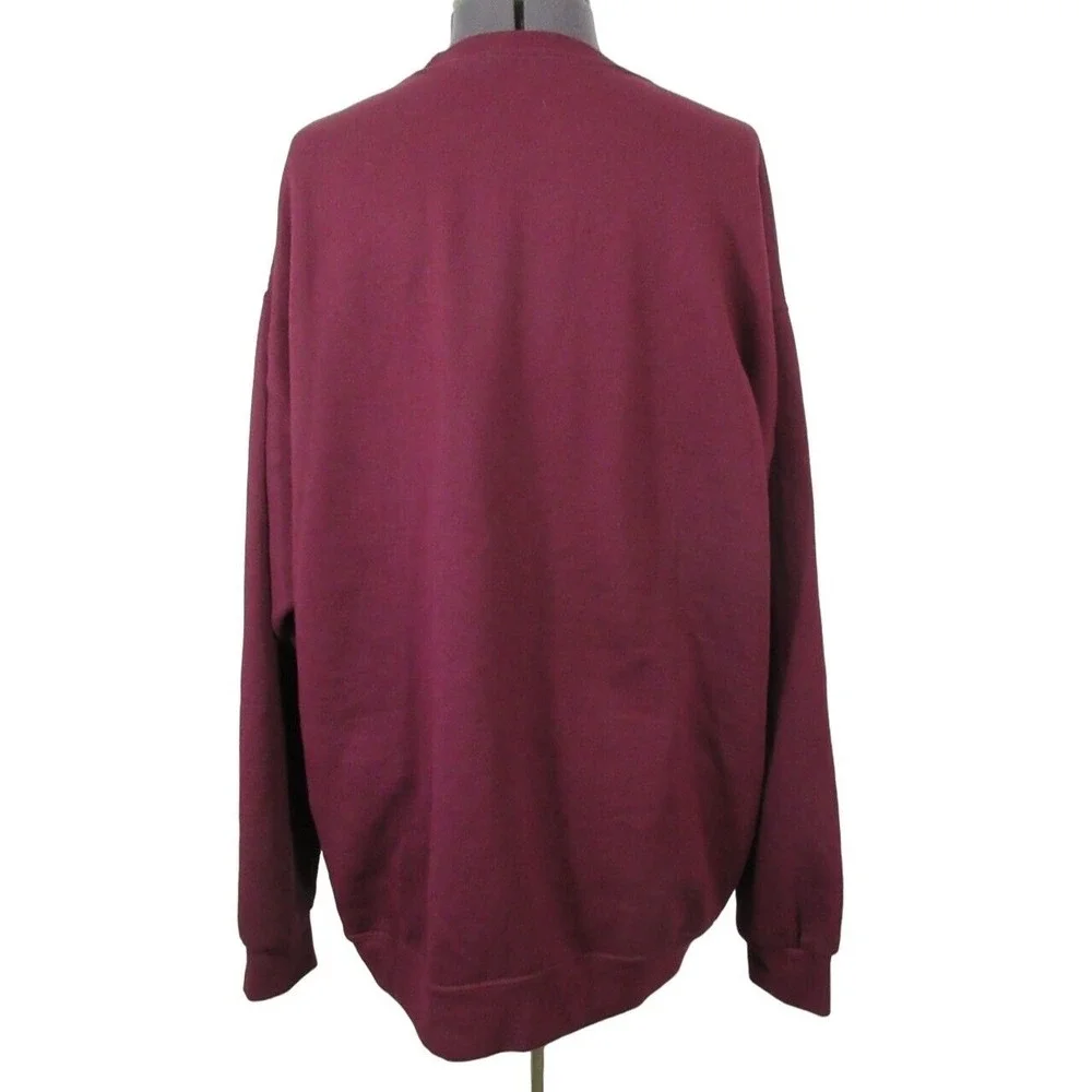 Fruit of the Loom Fleece‎ Sweatshirt Men's XL Burgundy Crew Neck Pullover
